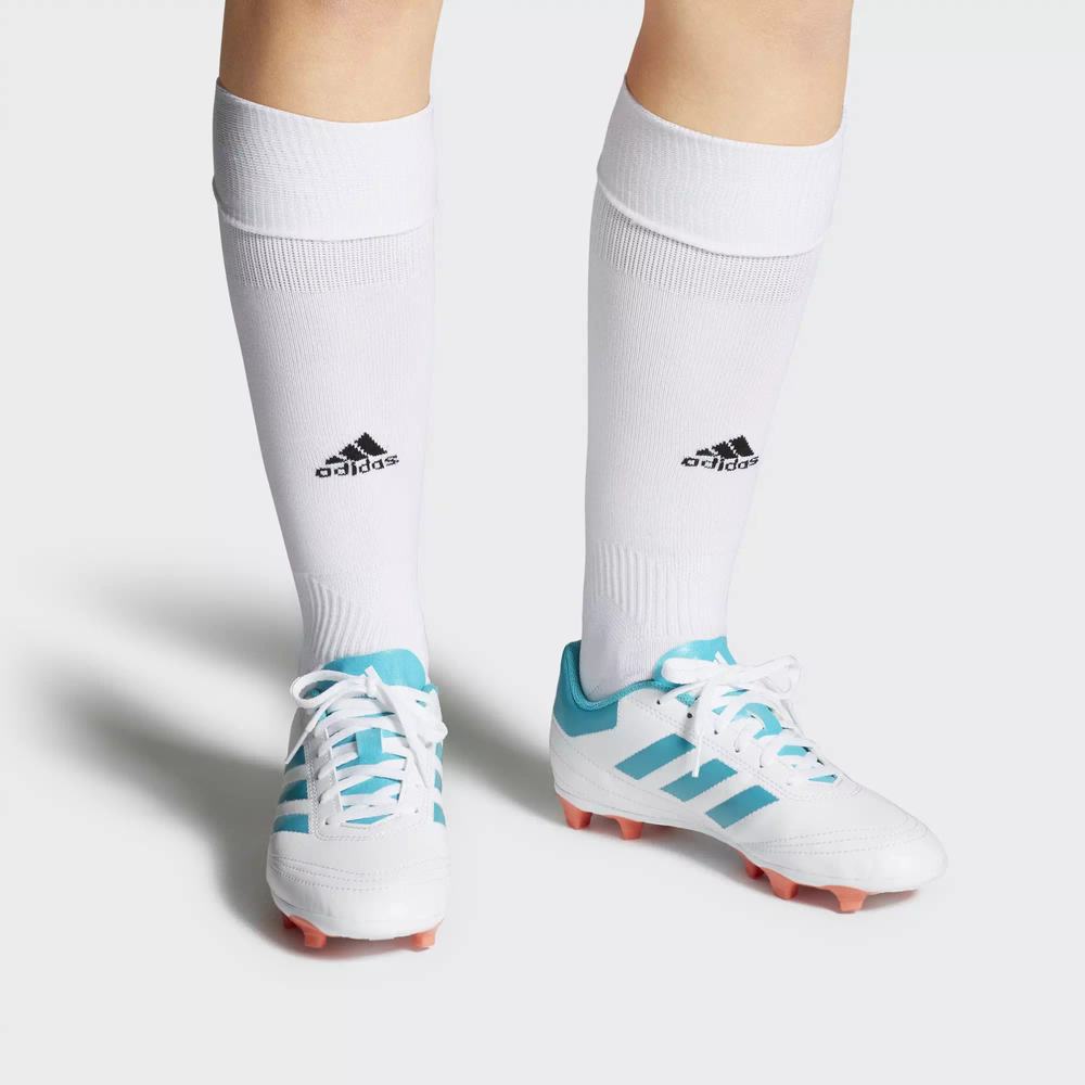 Adidas Goletto 6 Firm Ground Tacos de Futbol Blancos Para Mujer (MX-86037)